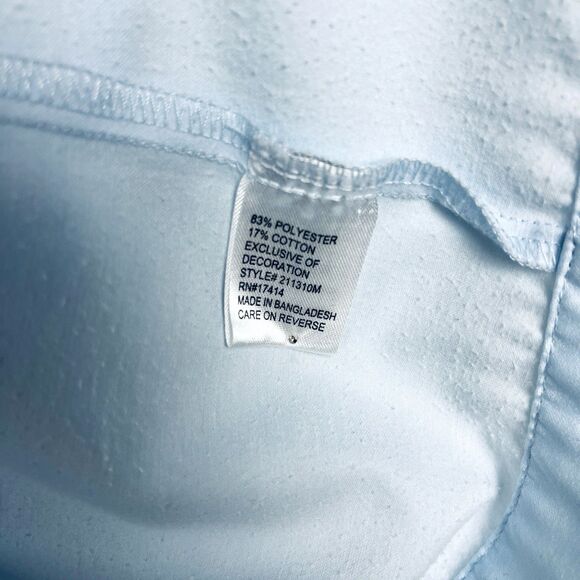 VTG Miss Elaine Blue Nightgown Sleepshirt Womens SZ L Embroidered Collar Retro - Picture 7 of 10